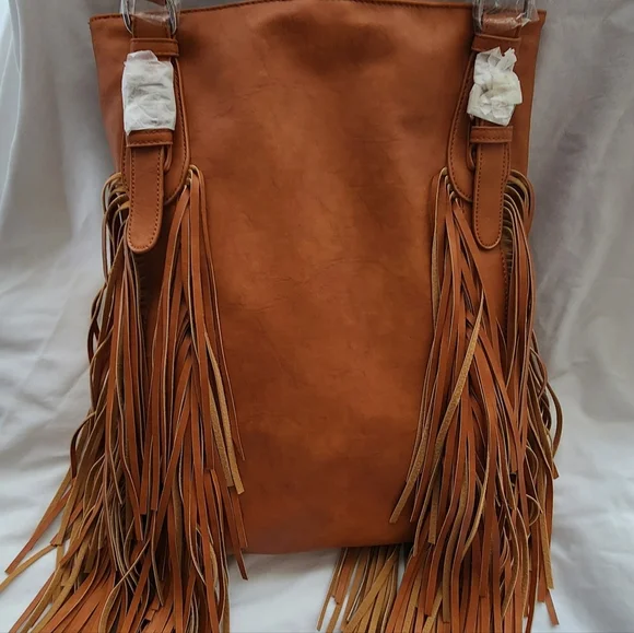 Urban Originals Tan Fringe Shoulder Bag - Picture 4 of 7